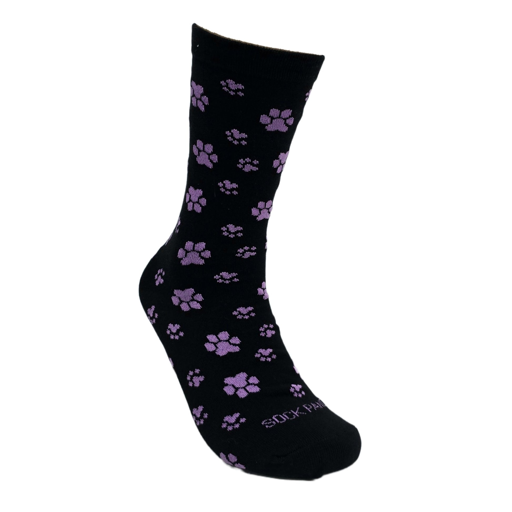 Purple Paw Print Dog Lover Socks from the Sock Panda (Adult Medium - Women's Shoe Sizes 5 - 10)