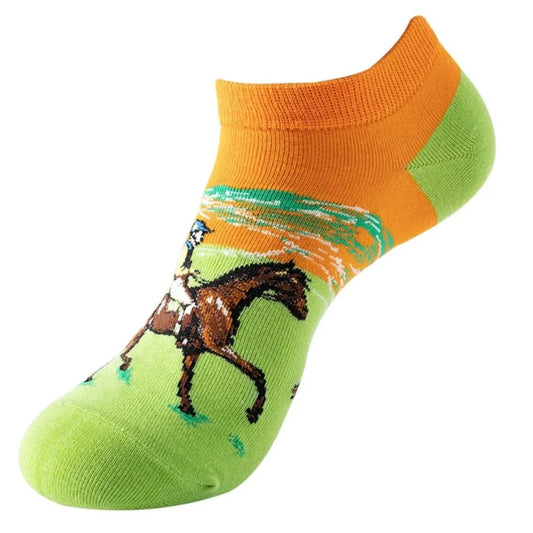 Race Horse Degas Famous Art Ankle Socks
