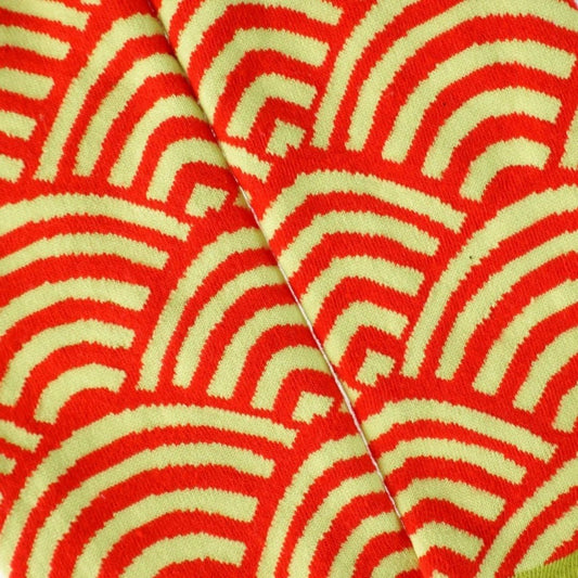 Red and Yellow Wavy Socks from the Sock Panda (Adult Medium - Women's Shoe Sizes 5 - 10)