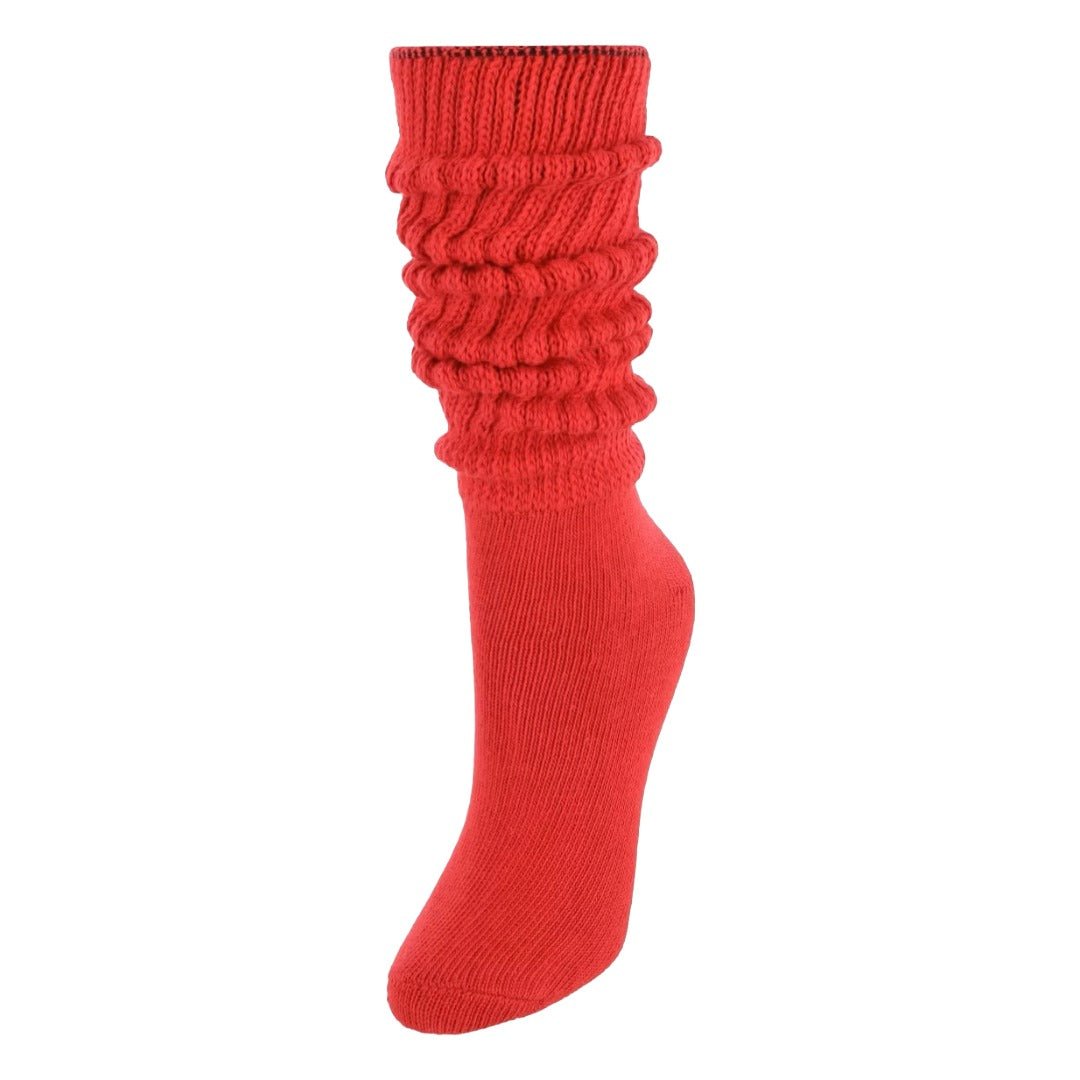 Red Slouch Socks (Adult Medium) - Heavyweight