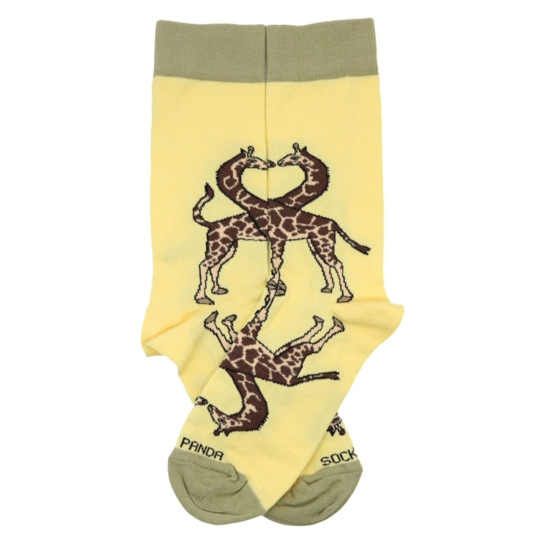 Reflective Kissing Giraffes Socks - So in Love (Adult Medium)
