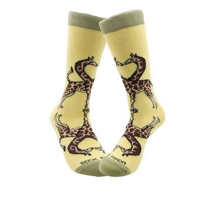 Reflective Kissing Giraffes Socks - So in Love (Adult Medium)