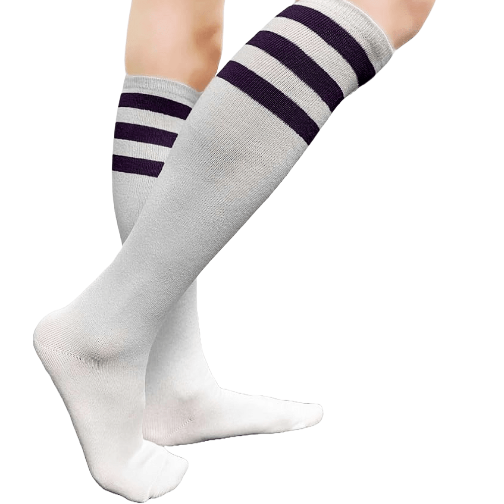 Retro Stripe Pattern Socks (Knee High) from the Sock Panda RetroGreenKnee