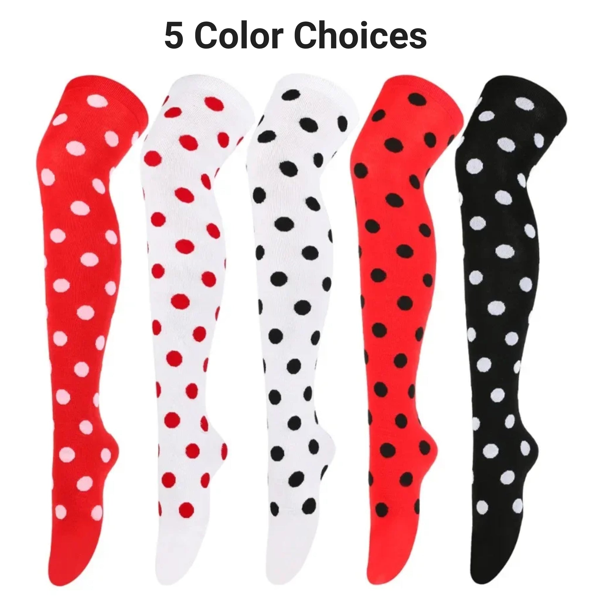 Colorful Polka Dot Pattern Socks from the Sock Panda (Thigh High)