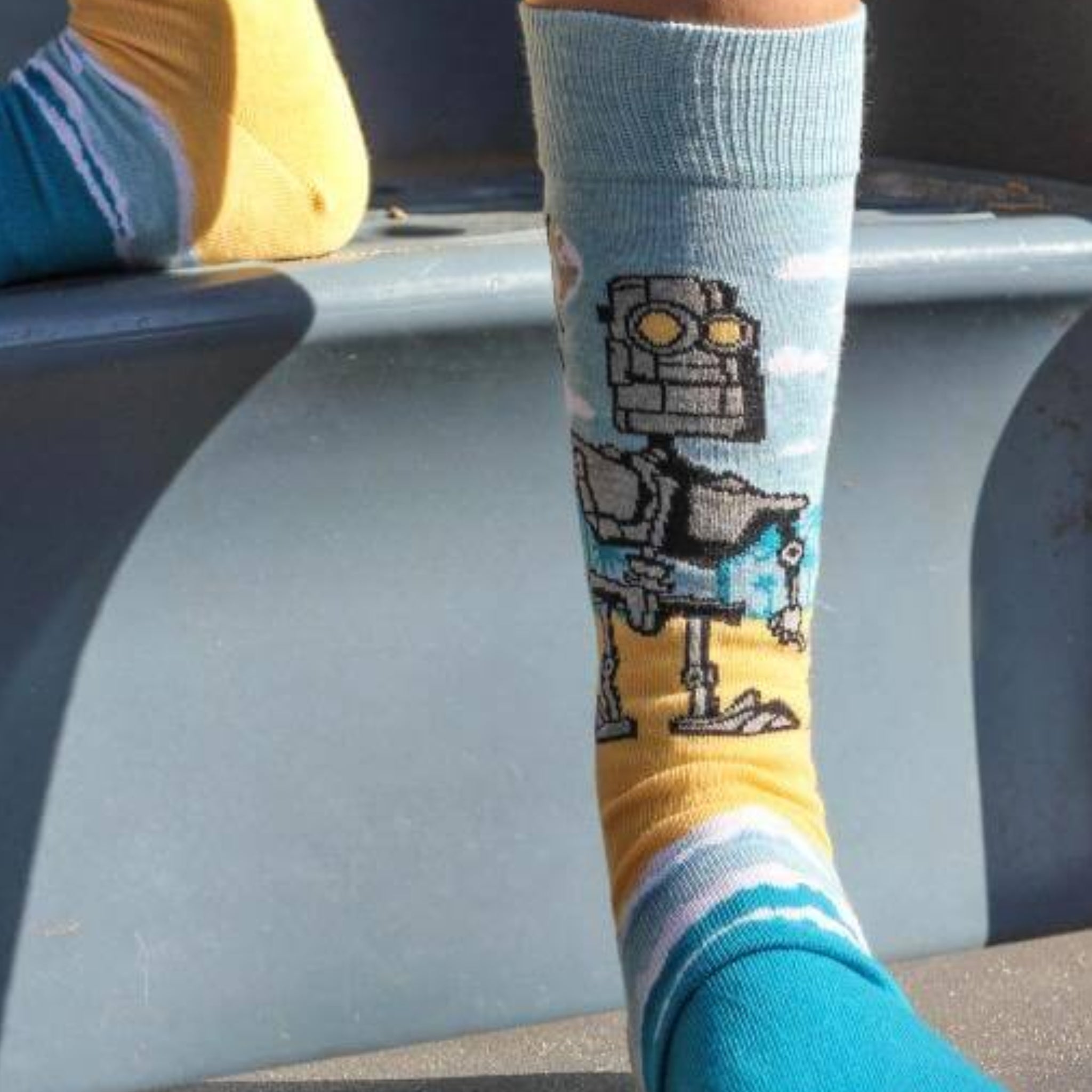 Robot Family Socks from the Sock Panda (Adult Large)