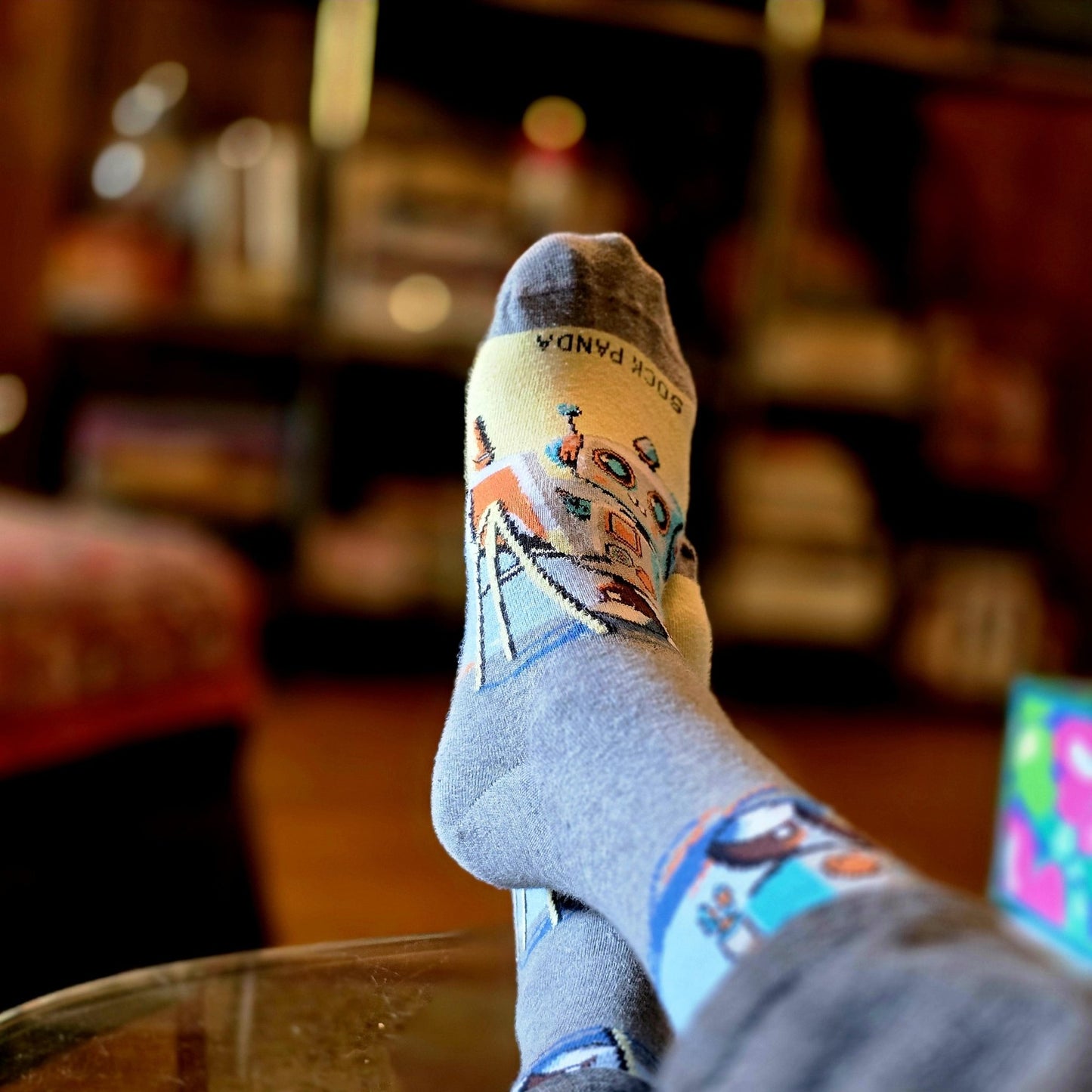 Robot Artist Socks from the Sock Panda (Adult Large - Men's Shoe Sizes 8 - 12)