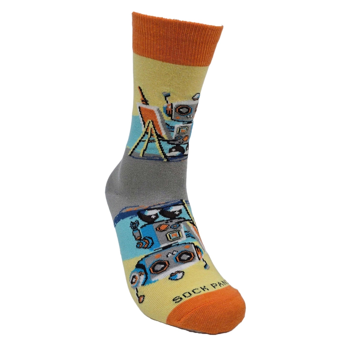 Robot Artist Socks from the Sock Panda (Adult Small - Shoe Sizes 2 - 5)