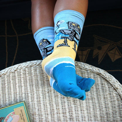 Robot Family Socks from the Sock Panda (Adult Large)