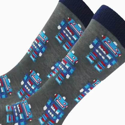 Robot Pattern Socks from the Sock Panda (Adult Large - Men's Shoe Sizes 8 - 12)
