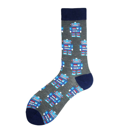 Robot Pattern Socks from the Sock Panda (Adult Large - Men's Shoe Sizes 8 - 12)