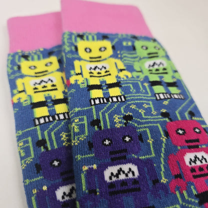 Robot Socks from the Sock Panda (Adult Small - Shoe Sizes 2 - 5)