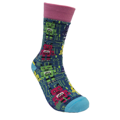 Robot Socks from the Sock Panda (Adult Small - Shoe Sizes 2 - 5)