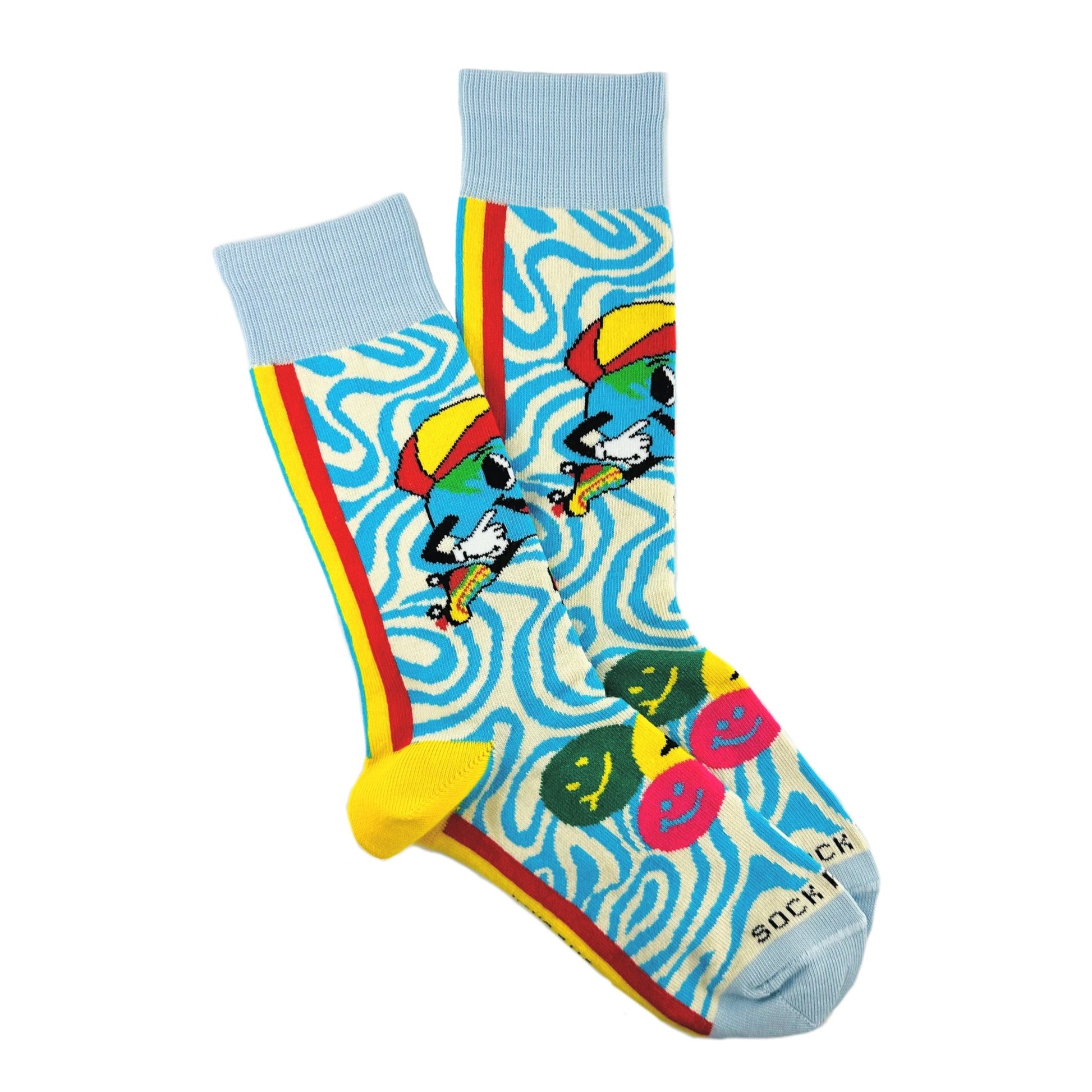 Roller Skate Earth Socks from the Sock Panda (Adult Small)