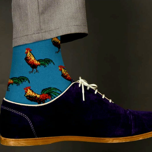 Rooster Pattern Socks from the Sock Panda