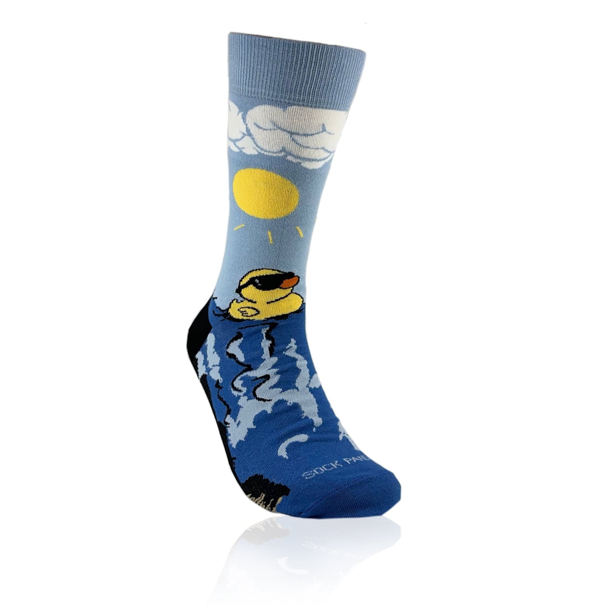 Rubber Duck Swimming Over a Waterfall Socks