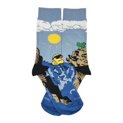 Rubber Duck Swimming Over a Waterfall Socks