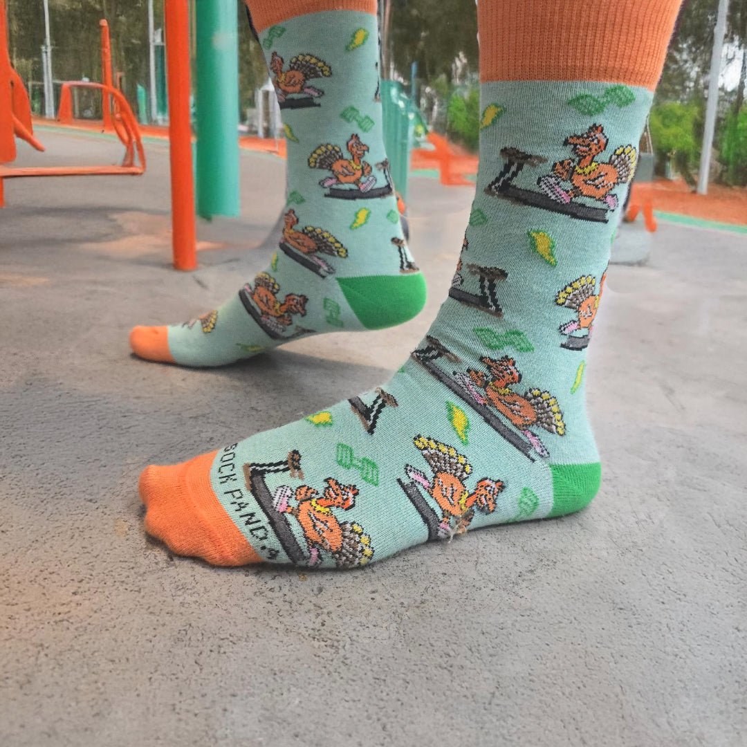 Running Turkey Socks from the Sock Panda (Adult Small) - Turkey Trot
