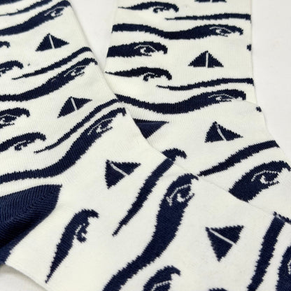 Sailboats and Wave Pattern Socks from the Sock Panda (Adult Medium) SailandWavesMd