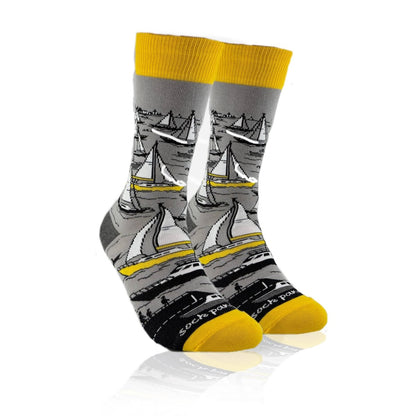 Sailboats on the Bay Socks from the Sock Panda SailboatBayLg