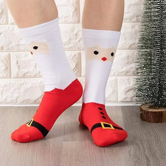 Santa Clause Face Socks (Adult Large - Men's Shoe Sizes 8 - 12)