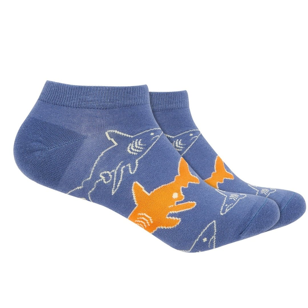 Shark Pattern Ankle Socks (Adult Medium - Women's Shoe Sizes 5 - 10)