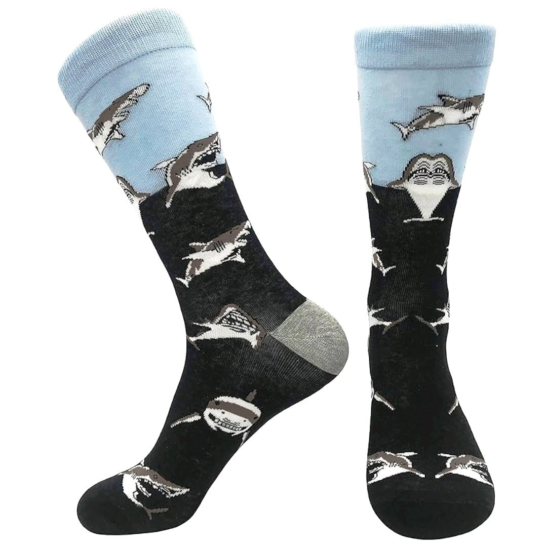Sharks Swimming Socks from the Sock Panda (Adult Large - Men's Shoe Sizes 8 - 12)