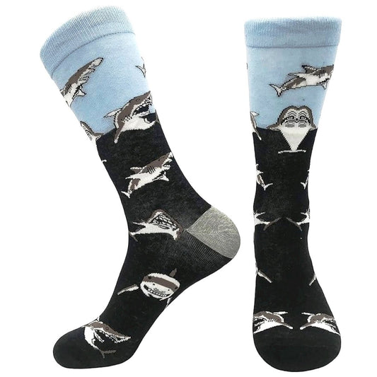Sharks Swimming Socks from the Sock Panda (Adult Large - Men's Shoe Sizes 8 - 12)
