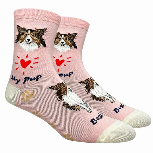 Sheltie Dog Socks (Adult Medium - Women's Shoe Sizes 5 - 10)