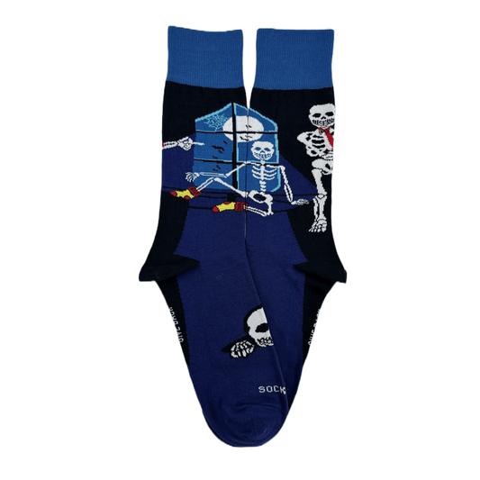 Skeleton by the Window Socks from the Sock Panda (Adult Large - Men's Shoe Sizes 8 - 12)