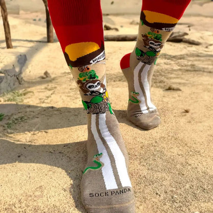 Slow Animals on a Motorcycle Socks from the Sock Panda (Adult Large - Men's Shoe Sizes 8 - 12)
