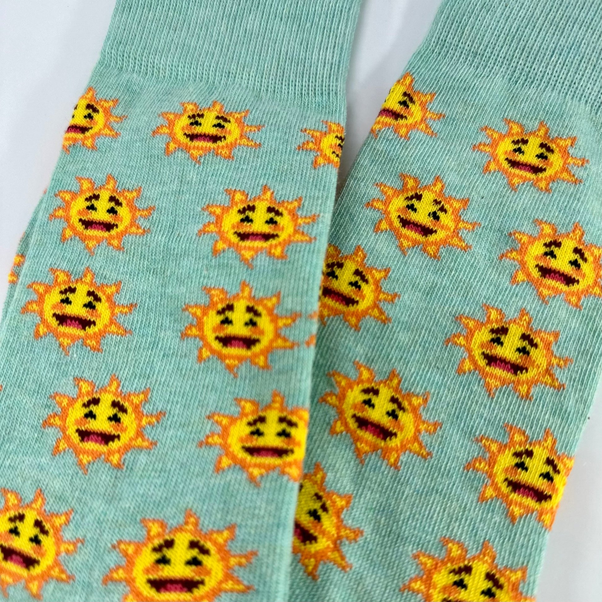 Smiley Sun Face Patterned Sock Panda (Adult Small - Shoe Sizes 2 - 5)