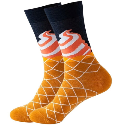 Soft Serve Ice Cream Cone Socks from the Sock Panda (Adult Medium) SoftServeMd
