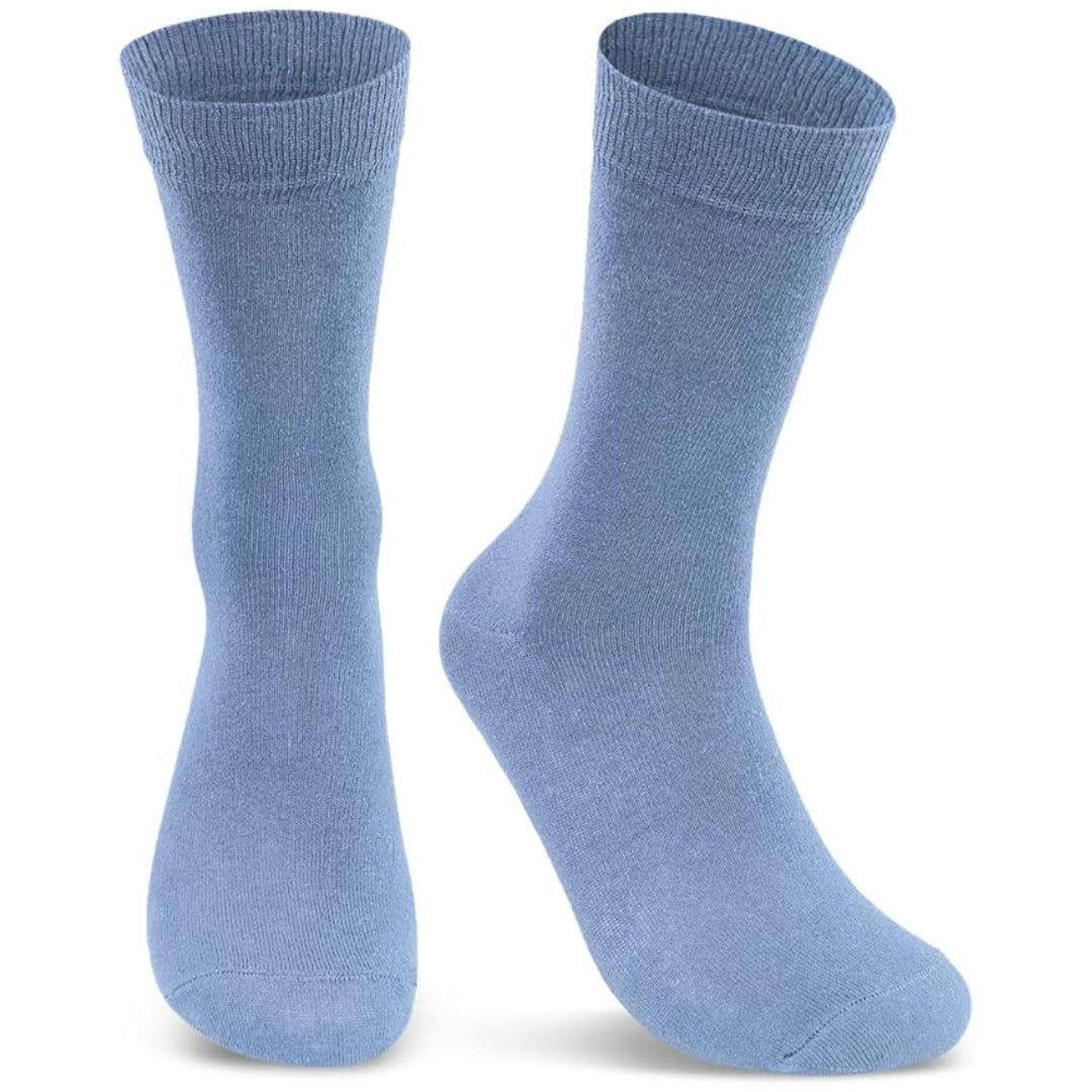 Solid Color Crew Cotton Dress Socks