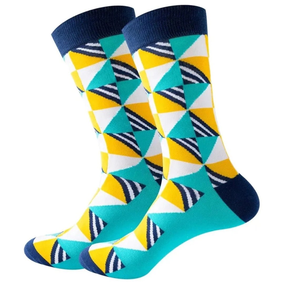 Square Triangle Geometric Socks from the Sock Panda (Adult Large - Men's Shoe Sizes 8 - 12)