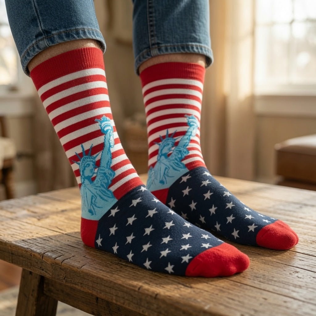 Statue of Liberty Patriotic Flag Socks Statue of Liberty