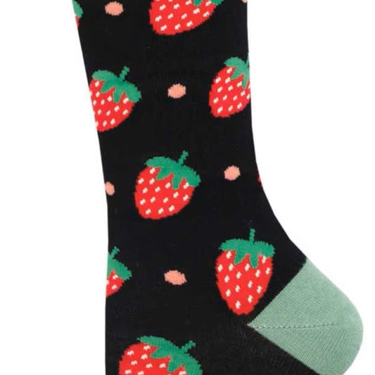 Strawberry Pattern Socks from the Sock Panda (Adult Medium - Women's Shoe Sizes 5 - 10)