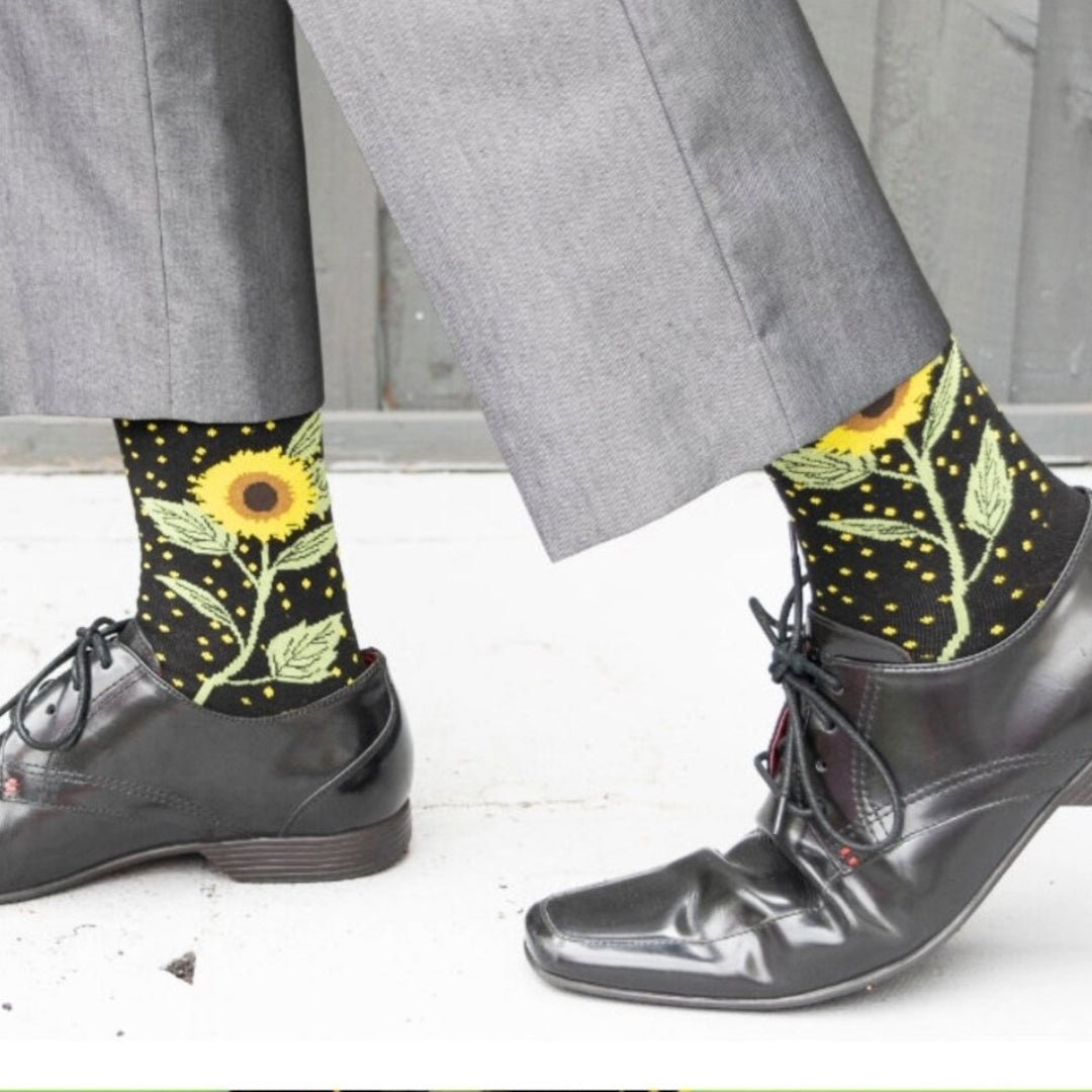 Sunflower Socks from the Sock Panda (Adult Large - Men's Shoe Sizes 8 - 12)