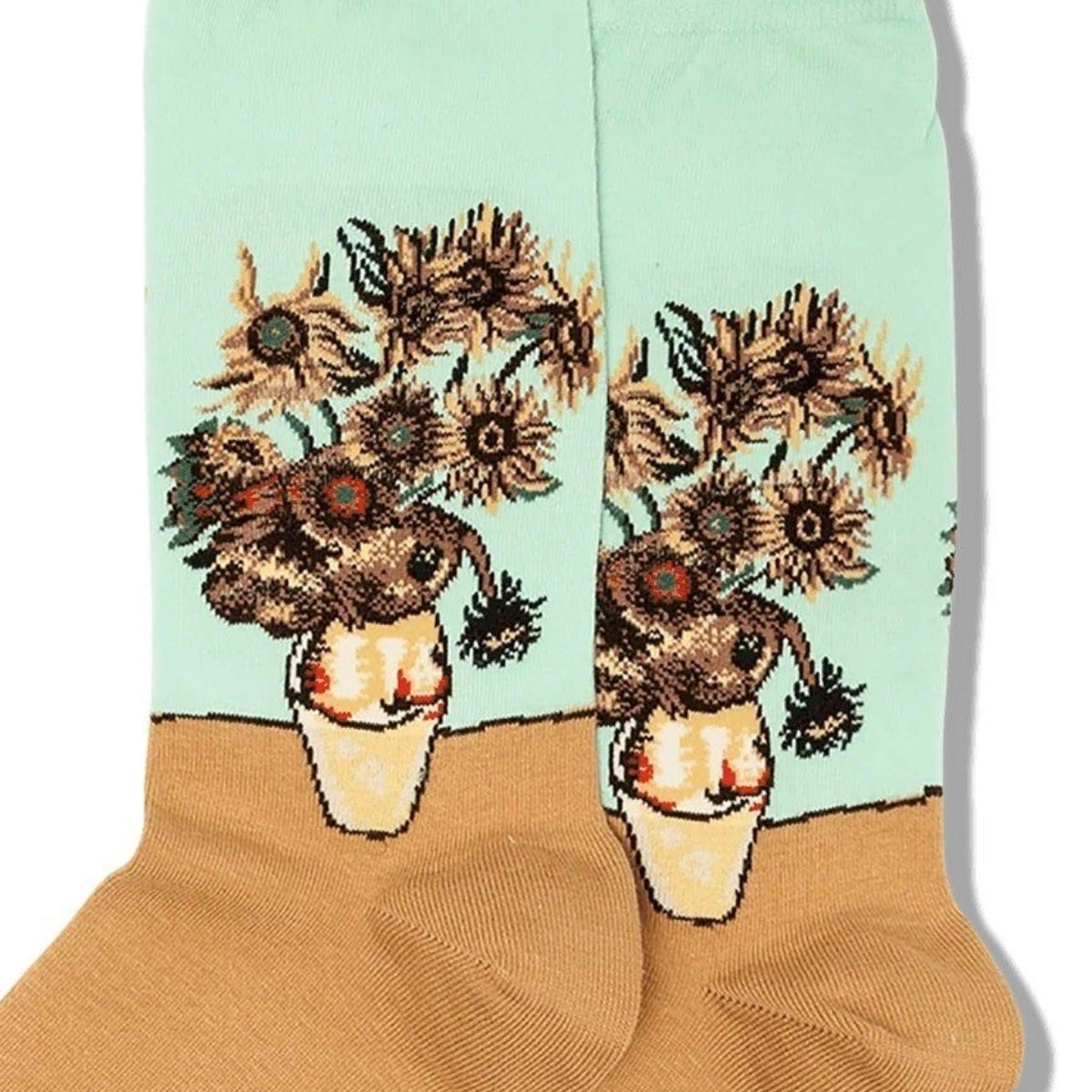 Van Gogh's Sunflowers Crew Socks from the Sock Panda (Adult Medium - Women's Shoe Sizes 5-10)