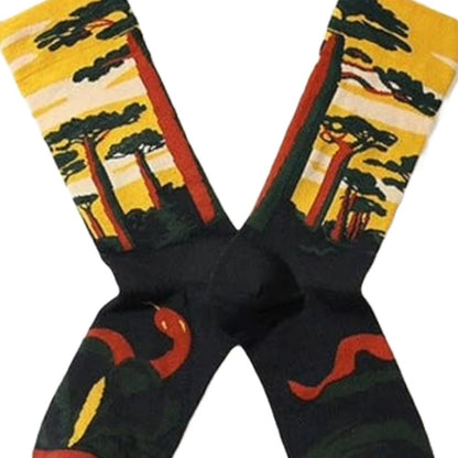Sunset Trees Socks from the Sock Panda (Adult Medium - Women Shoe 5 - 10)