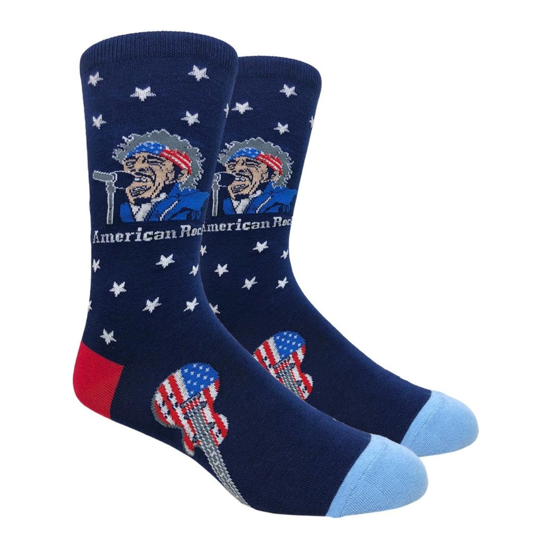The Boss American Rock and Patriotic Socks (Adult Large - Men's Shoe Sizes 8 - 12)