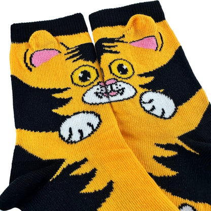 The Curious Orange Cat Socks from the Sock Panda (Ages 3 - 7)