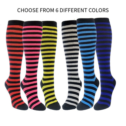 Thin Striped Patterned Socks (Knee High)