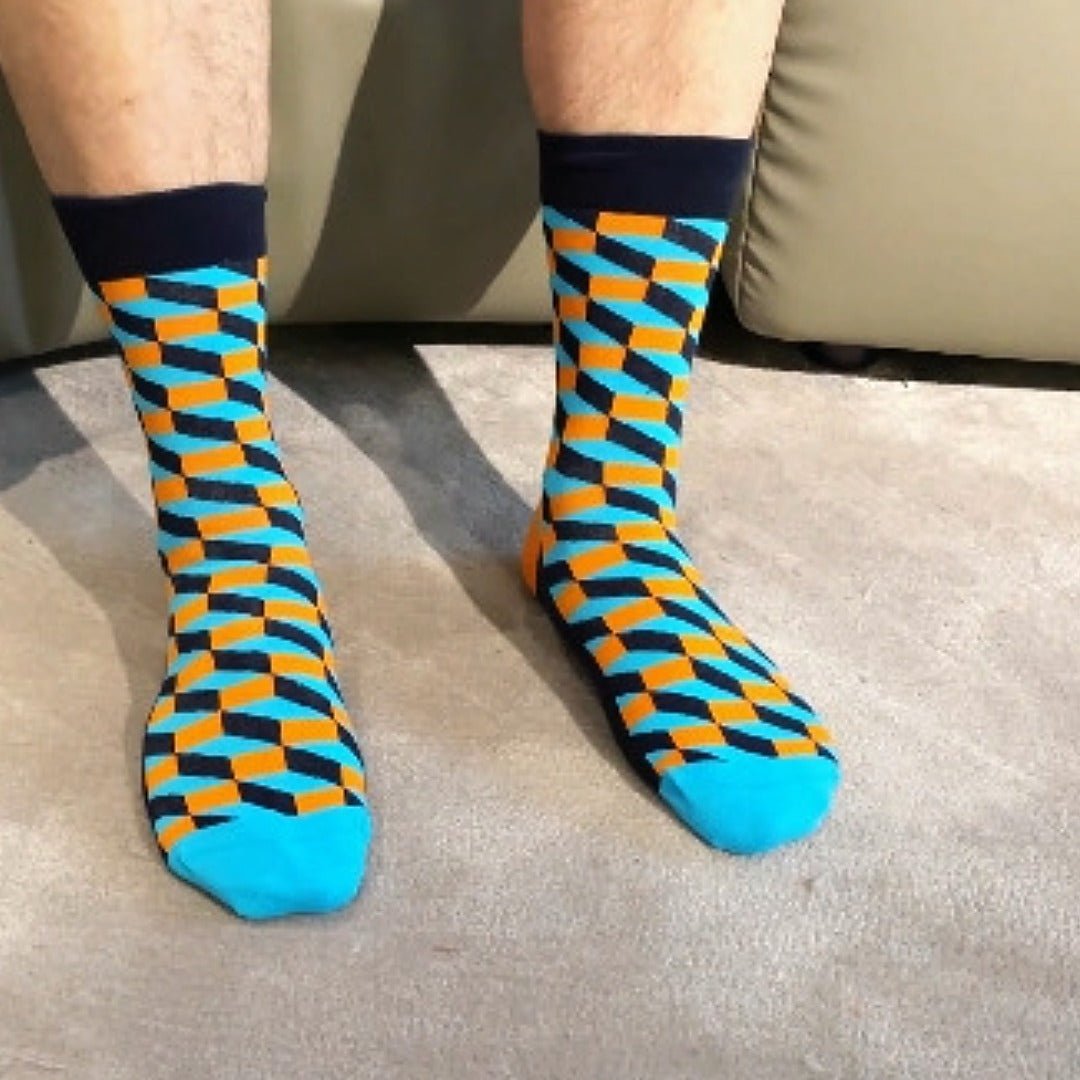 Three Dimensional (3D) Patterned Socks from the Sock Panda (Adult Large - Men's Shoe Sizes 8 - 12)