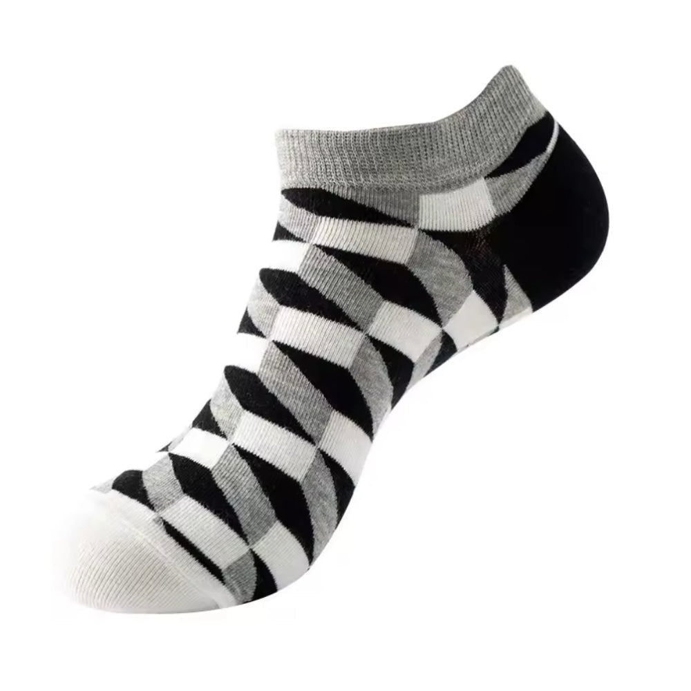 Three Dimensional Geometric Pattern Ankle Socks (Adult Medium - Women's Shoe Sizes 5 - 10)