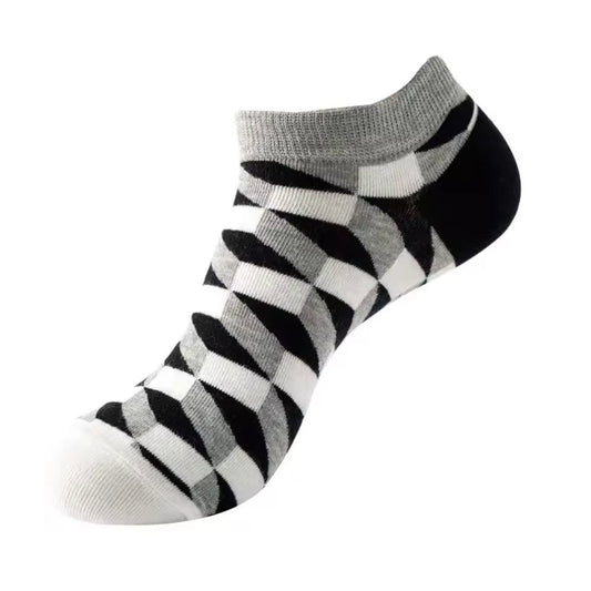 Three Dimensional Geometric Pattern Ankle Socks (Adult Medium - Women's Shoe Sizes 5 - 10)