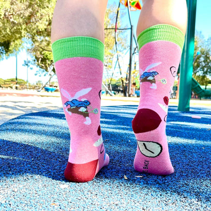 Time Bunny Rabbit Socks from the Sock Panda (Adult Medium - Women's Shoe Sizes 5 - 10)