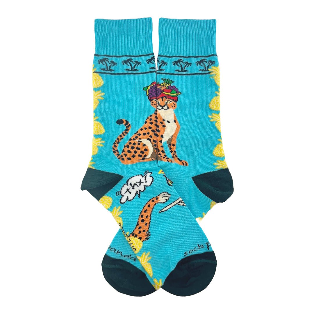 Tropical Cheetah Socks from the Sock Panda (Adult Medium)