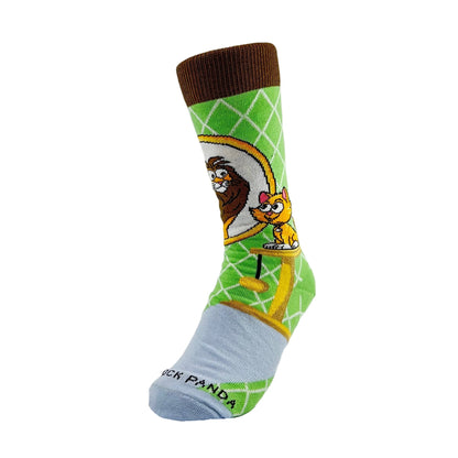 Vanity Lion Cat Socks from the Sock Panda (Adult Small - Shoe Sizes 2 - 5)