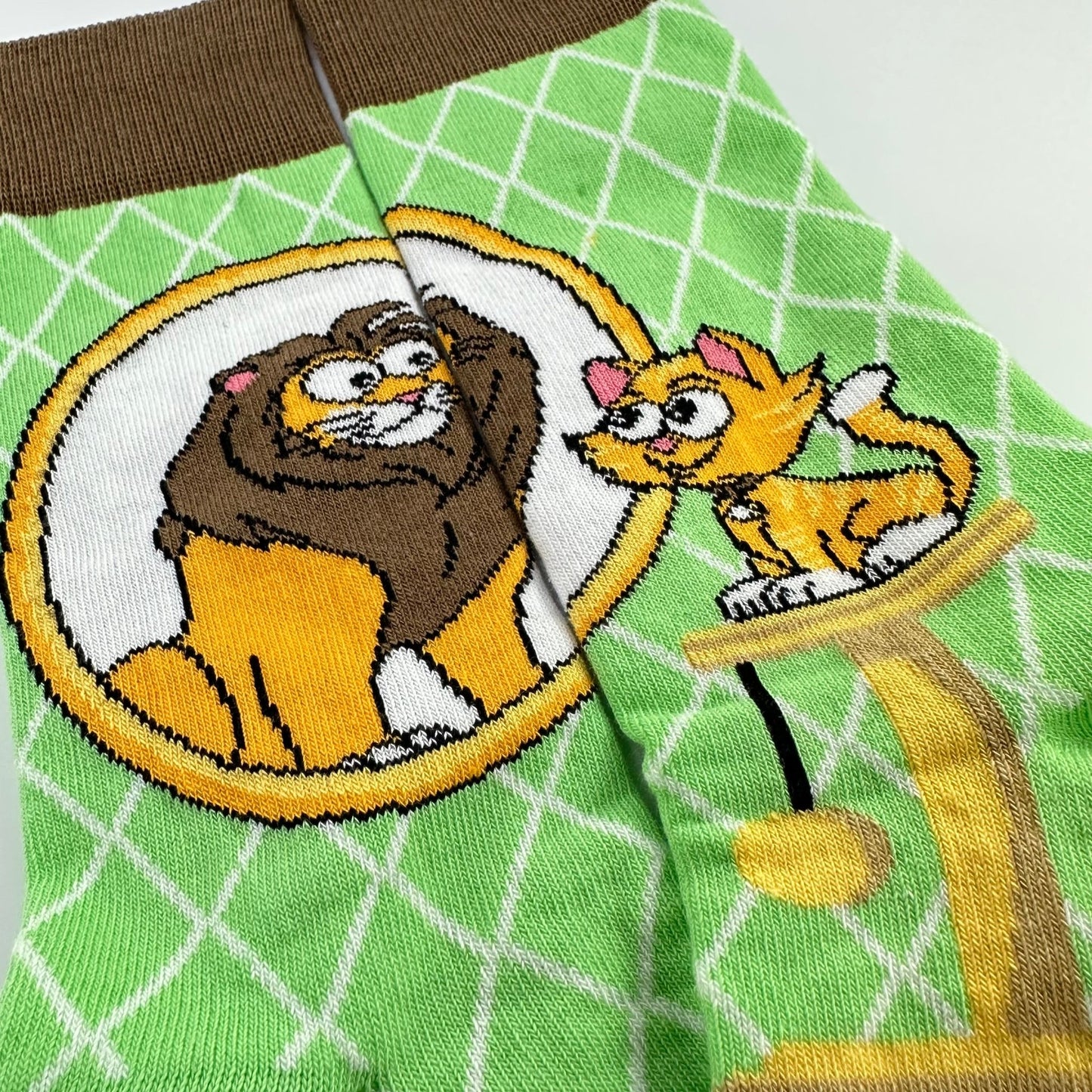 Vanity Lion Cat Socks from the Sock Panda (Adult Small - Shoe Sizes 2 - 5)