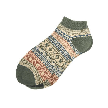 Warm Woolen Block Knitting Ankle Socks (Adult Medium)